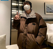 Férfi téli kabát - magas gallérral