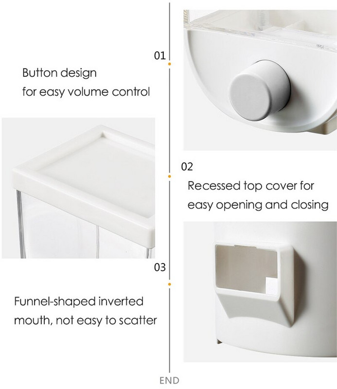 Kutija za pohranu žitarica Kuhinjski zidni spremnik za pohranu žitarica Zrna riže zatvorena staklenka Dozator žitarica Kutija za orahe Spremnik za pohranu hrane
