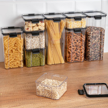 Кухня Кутия за съхранение на храна за домашни любимци с капак Контейнери за зърнени кутии Кухни Организация за съхранение Кухня Кутия за съхранение Буркан Тръбопроводи Съхранение