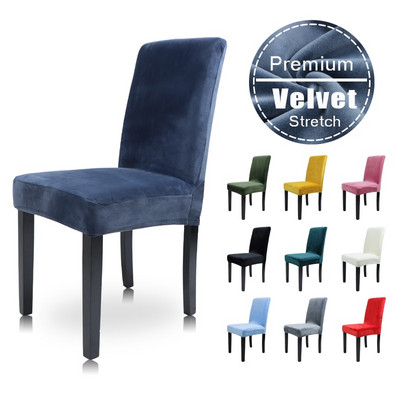 Airldianer tooli kate Velvet Stretch söögilaua katted Ühevärvilised spandex plüüsist tooli katted Kodusöögitoa kaitse