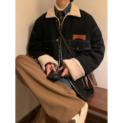 Geacă de iarnă pentru bărbați cu căptușeală caldă și închidere cu nasturi