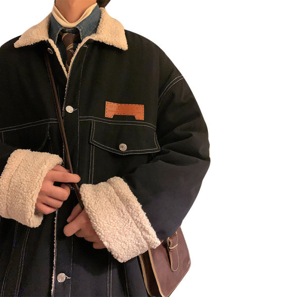 Geacă de iarnă pentru bărbați cu căptușeală caldă și închidere cu nasturi