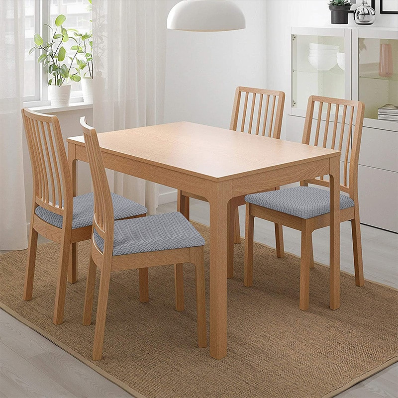 2/4/6 vnt žakardo valgomojo kėdės užvalkalai Nuimami valgomojo kėdės sėdynės užvalkalai, tamprūs sėdynės pagalvėlės užvalkalai valgomojo virtuvės kėdė