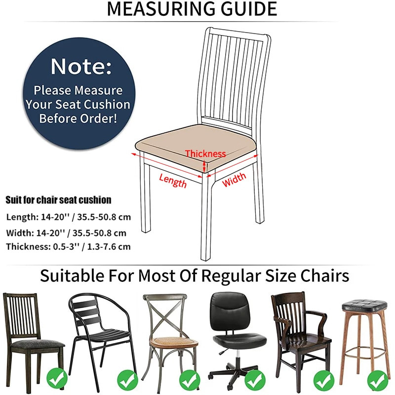 2/4/6 vnt žakardo valgomojo kėdės užvalkalai Nuimami valgomojo kėdės sėdynės užvalkalai, tamprūs sėdynės pagalvėlės užvalkalai valgomojo virtuvės kėdė
