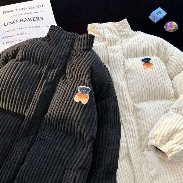 Geaca de barbati model nou cu guler inalt si broderie