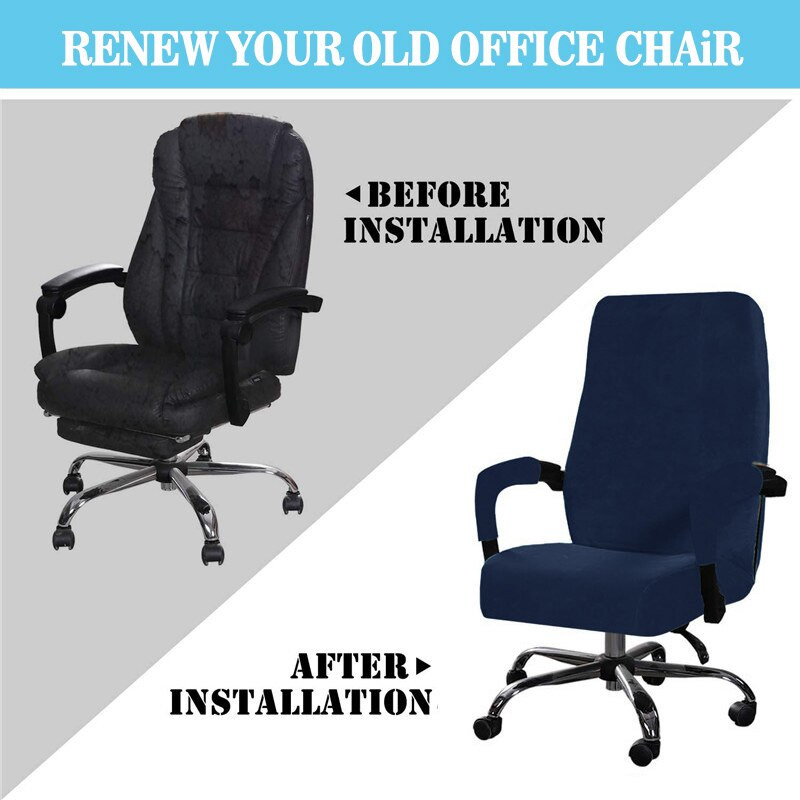 1 rinkinys aksominis elastinis kėdės užvalkalas, pastorintas interneto kavinės kino teatro fotelio dėklas Biuro personalo kompiuteris, pasukamas sėdynės užvalkalas, nuimamas