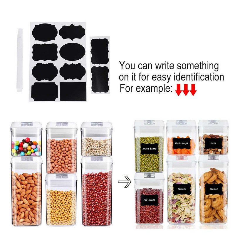 6/7 kom Staklenka za pohranu hrane Hermetički zatvorena kuhinjska posuda za pohranu Staklenke Kutija za pohranu Multigrain zatvorena plastična posuda za kavu od žitarica