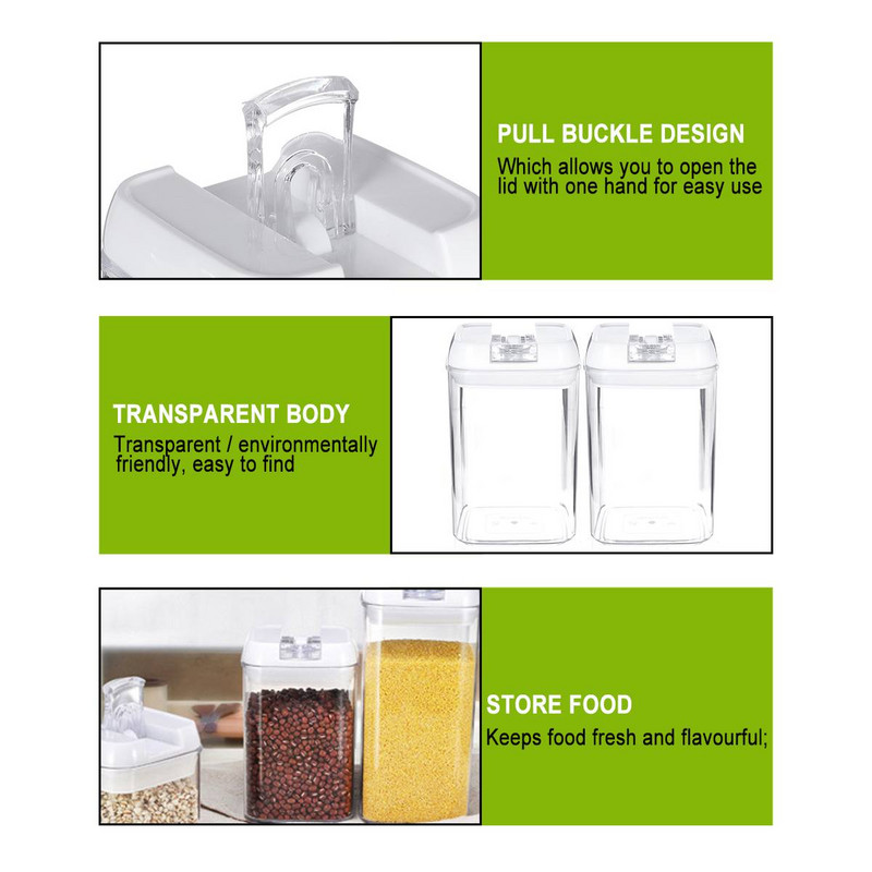 6/7 kom Staklenka za pohranu hrane Hermetički zatvorena kuhinjska posuda za pohranu Staklenke Kutija za pohranu Multigrain zatvorena plastična posuda za kavu od žitarica