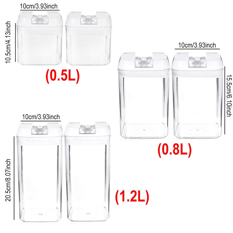 6/7 kom Staklenka za pohranu hrane Hermetički zatvorena kuhinjska posuda za pohranu Staklenke Kutija za pohranu Multigrain zatvorena plastična posuda za kavu od žitarica