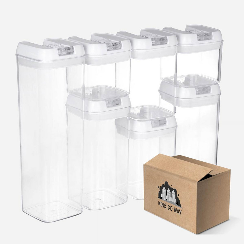 6/7 kom Staklenka za pohranu hrane Hermetički zatvorena kuhinjska posuda za pohranu Staklenke Kutija za pohranu Multigrain zatvorena plastična posuda za kavu od žitarica