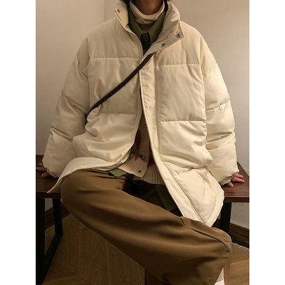 Geaca de iarna calda pentru barbati model curat cu guler inalt