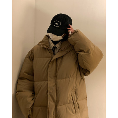 Geaca de iarna calda pentru barbati model curat cu guler inalt