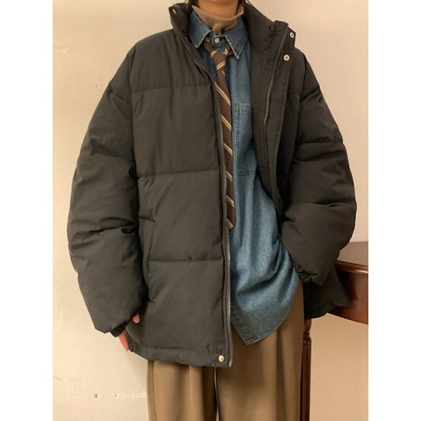 Geaca de iarna calda pentru barbati model curat cu guler inalt