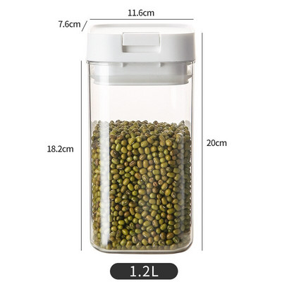 Kutija za pohranu s 4 različita kapaciteta Plastične poboljšane zapečaćene konzerve za nadogradnju Kuhinjski prozirni kanister za hranu Posuda za održavanje svježe Stakla