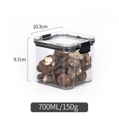 Borcan stivuit pentru bucătărie, cutie de depozitare a alimentelor din plastic, sticlă cu rezervor cu mai multe cereale, borcan de ceai cu fructe uscate, cutie de containere organizatoare pentru frigider