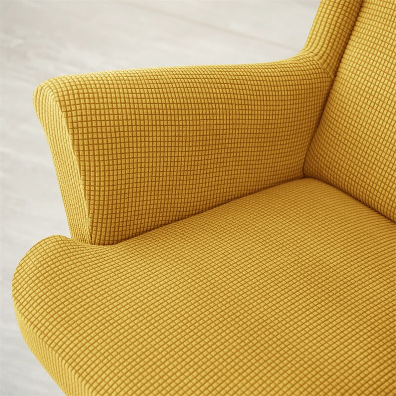 „Polar Fleece Wing“ kėdės užvalkalas elastingas „Spandex“ aukšto nugaros fotelio užvalkalas Elastingi neslystantys sofos užvalkalai su sėdynės pagalvėlės užvalkalu