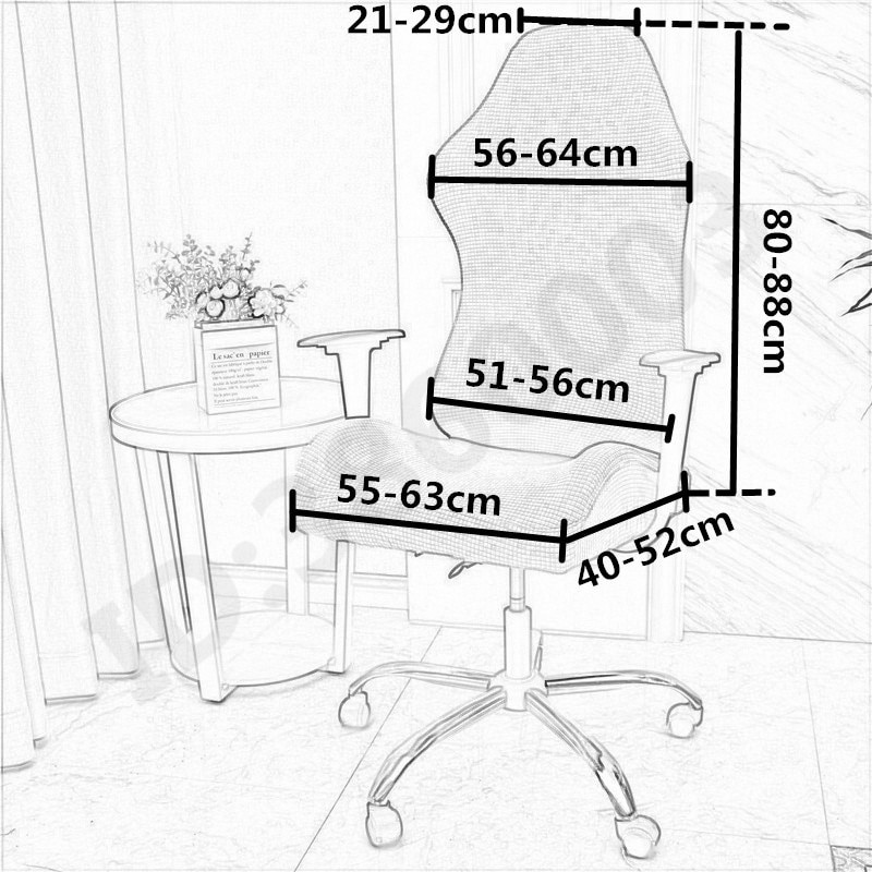 Biuro kompiuterinių žaidimų kėdžių užvalkalai Stretch Spandex Fotelis Gamer Sėdynės užvalkalas Spausdintas Buitinis Lenktynių Rašomasis Besisukantys Užvalkalai