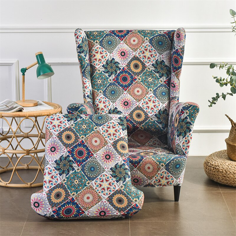 Bohemia Style Wing Navlaka za stolicu Rastezljiva spandex navlaka za fotelju Relax Presvlake za kauč s navlakama za sjedala Navlake za stolice