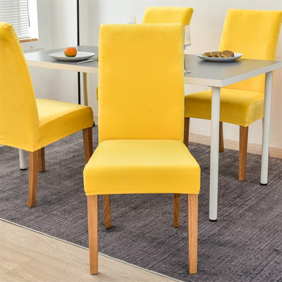 1/2/4 Dobra baršunasta ružičasta navlaka za stolicu rastezljiva elastična navlaka za blagovaonsku stolicu Spandex futrola za uredske stolice housse de chaise