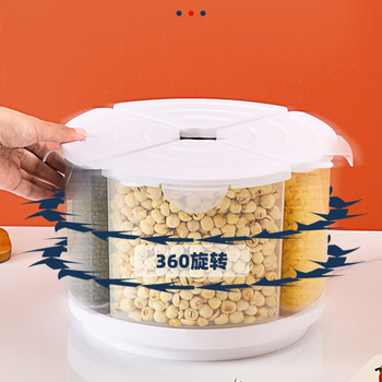 Многофункционална кухненска кофа, запечатана кутия за съхранение Контейнер за ориз Дозатор за зърно Семеен органайзер