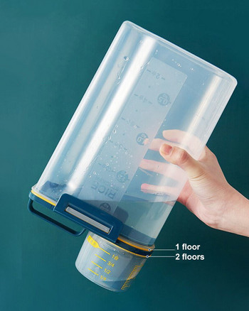 Home Food Rice Bucket Storage Box Κουζίνα Πλαστικά κόκκοι Κουτί αποθήκευσης με προστασία από έντομα Σφραγισμένο δοχείο αποθήκευσης με προστασία από την υγρασία