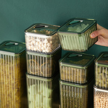 Лек луксозен запечатан пластмасов контейнер за съхранение Спагети Суха храна Зърна Чай Контейнер за храна Буркани за насипни зърнени храни Съхранение в кухнята