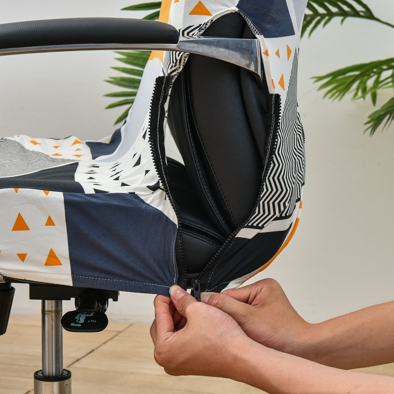 Elastična navlaka za stolac za računalo s cvjetnim otiskom protiv prljanja, rotirajuća rastezljiva navlaka za uredski stol, sjedalo, navlaka za kućnu fotelju