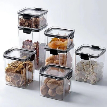 Δοχεία κουζίνας Box καρυκεύματα Organizer Βάζα αποθήκευσης για δημητριακά Βάζο για χύμα Πλαστικά βάζα με καπάκι Κουτιά χρημάτων για μπαχαρικά