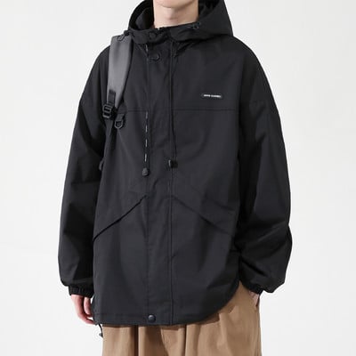 Jesenska muška jakna s kapuljačom i vezicama