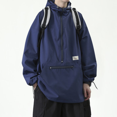 Jesenska muška jakna s kapuljačom i vezicama