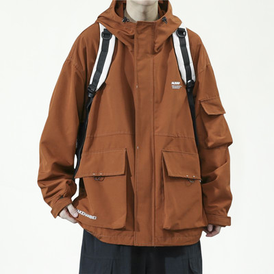 Jesenska muška jakna s kapuljačom i vezicama