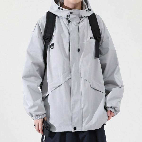 Jesenska muška jakna s kapuljačom i vezicama