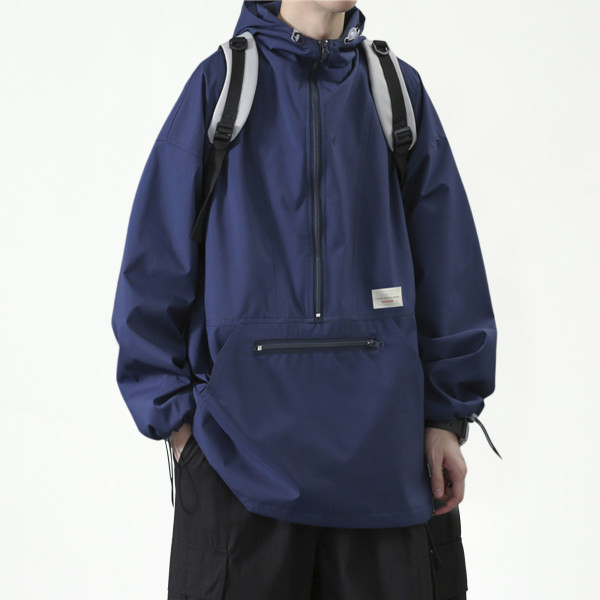 Jesenska muška jakna s kapuljačom i vezicama