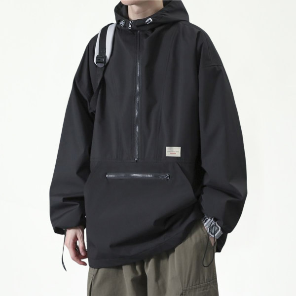 Jesenska muška jakna s kapuljačom i vezicama