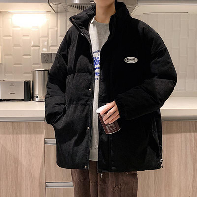 Vyriška žieminė striukė aukšta apykakle kelių modelių su užrašu