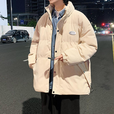 Vyriška žieminė striukė aukšta apykakle kelių modelių su užrašu