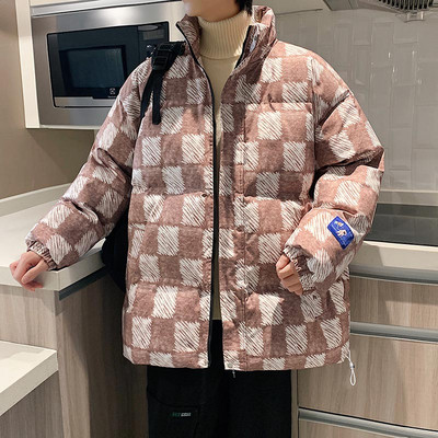 Vyriška žieminė striukė aukšta apykakle kelių modelių su užrašu