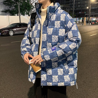 Vyriška žieminė striukė aukšta apykakle kelių modelių su užrašu