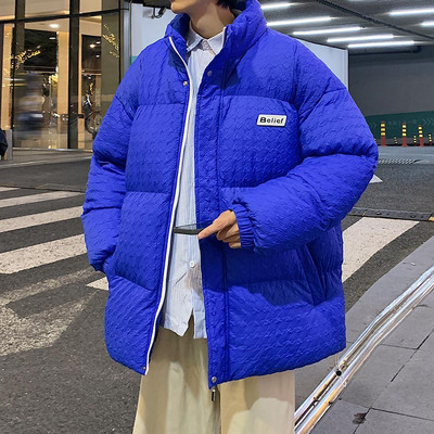 Vyriška žieminė striukė aukšta apykakle kelių modelių su užrašu