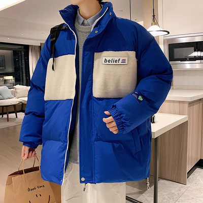 Vyriška žieminė striukė aukšta apykakle kelių modelių su užrašu