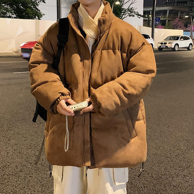 Vyriška žieminė striukė aukšta apykakle kelių modelių su užrašu