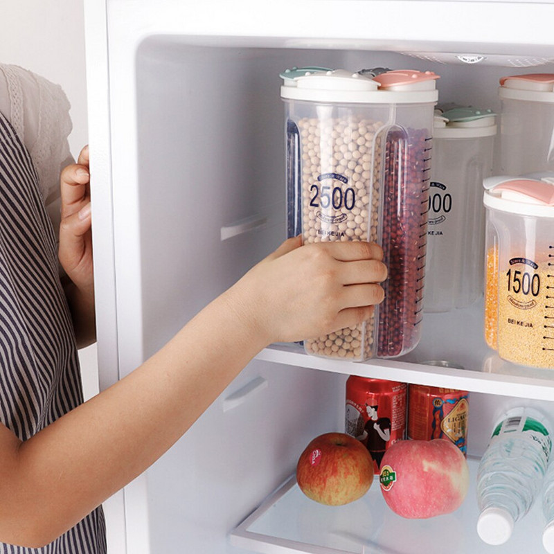 Dávkovač obilnín na skladovanie potravín v kuchyni, úložný box na rotujúci box na suché potraviny, úložný box na ryžu, úložný box na múku a fľašu na obilie