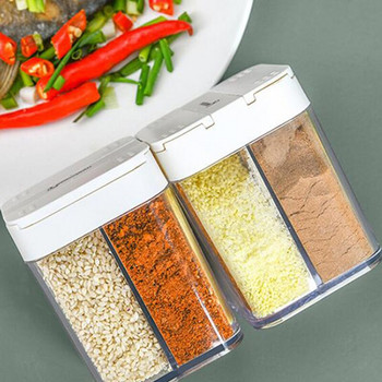 Clear Plastic Condiment Box Spice Shaker Πιπέρι Αλάτι Μπουκάλι καρυκεύματα Κουζινικά σκεύη αποθήκευσης