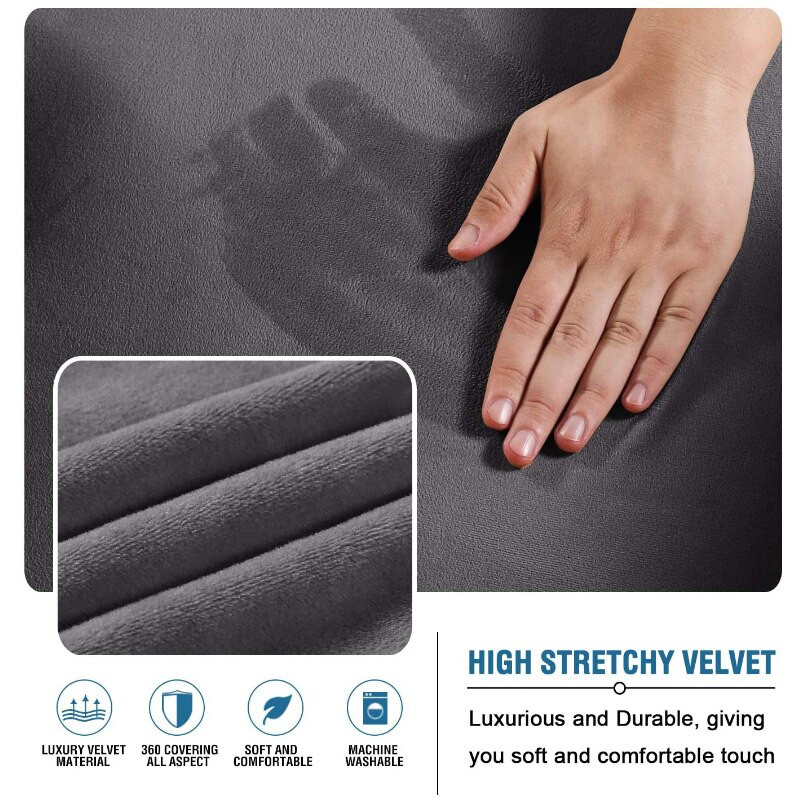 Husă de canapea din pluș Battilo, fără cotiere, husă elastică pentru canapea în carouri, protector pentru canapea pentru bancă, husă elastică în carouri pentru canapea