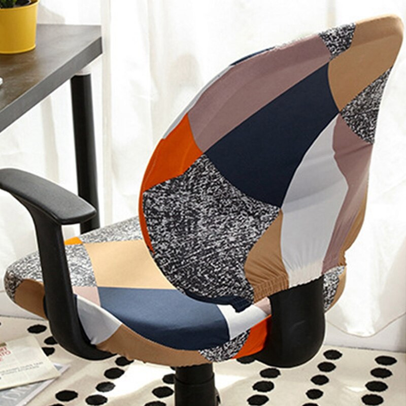 Elastingas biuro kėdės užvalkalas Pakeliamas kompiuterio stalo kėdės užvalkalas biuro darbo kambariui Spandex besisukantis sėdynės dėklas Nuimami užvalkalai
