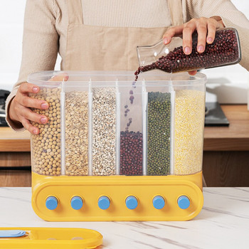 2L/4L/6L Кутия за съхранение на храна със запечатан капак Влагоустойчива кофа за ориз Стенен буркан за храна Кухненска чанта за съхранение