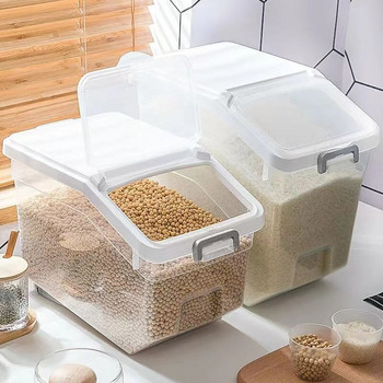 10 кг кухненски контейнер за съхранение на ориз Кофа за ориз Запечатана кутия за зърнени култури Устойчив на насекоми Влагоустойчив контейнер за зърно Диспенсър за храна