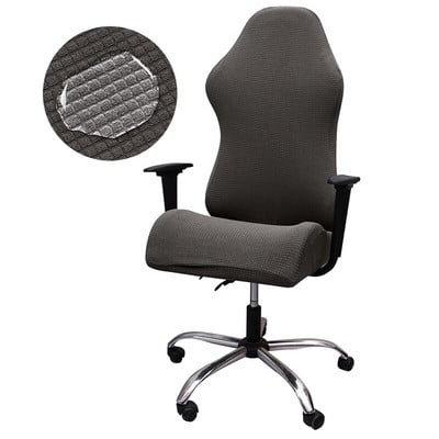 Huse pentru scaune de gaming din material textil impermeabil Huse pentru scaune din lână polară, lavabilă, elastică, anti-alunecare, în carouri, pentru birou acasă