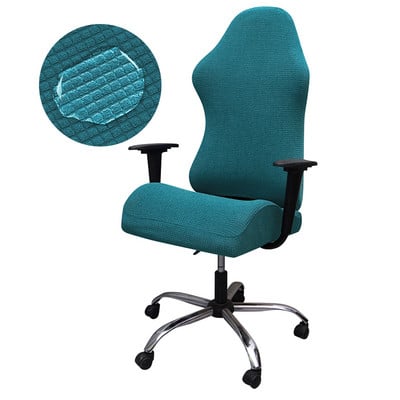 Huse pentru scaune de gaming din material textil impermeabil Huse pentru scaune din lână polară, lavabilă, elastică, anti-alunecare, în carouri, pentru birou acasă
