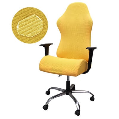 Huse pentru scaune de gaming din material textil impermeabil Huse pentru scaune din lână polară, lavabilă, elastică, anti-alunecare, în carouri, pentru birou acasă